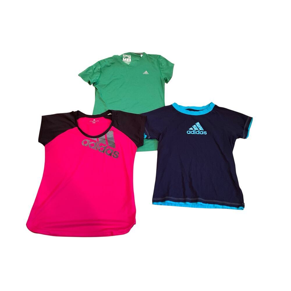 Lot of 3 - Adidas Short Sleeve T-Shirt Logo Print Multicolor Womens Size M